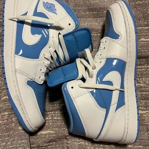 Nike Air Jordan 1 Mid White and University Blue Men's Sneakers